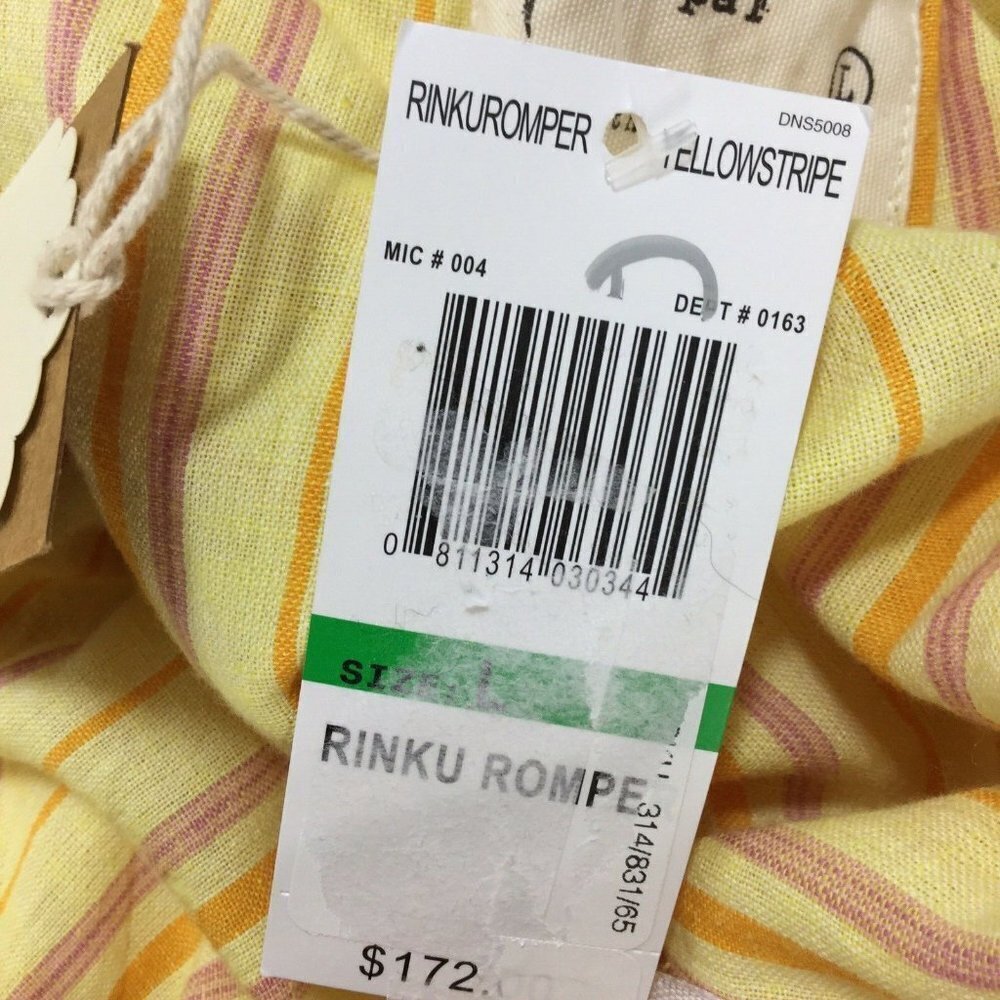 Kopal Rinku Strapless Romper Yellow Stripe Ruffle - Picture 6 of 8